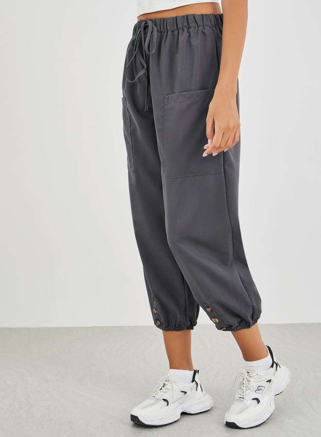 Take Two Relaxed Fit Cropped Pants with Drawstring - Image 3