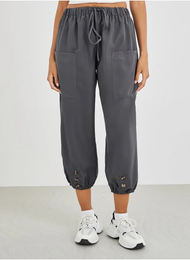 Take Two Take Two Relaxed Fit Cropped Pants with Drawstring