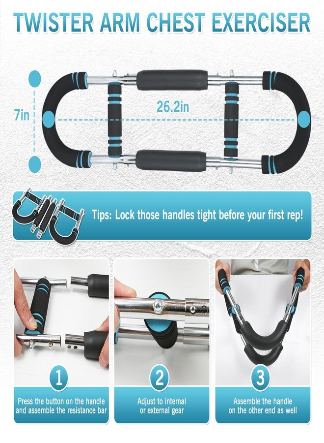 Nvhaly Twister Arm Trainer - Adjustable 60-100lbs Resistance Arm & Chest Workout Equipment for Home Gym Fitness , Arm Strengthener for Men, Power Twister Bar for Biceps, Forearm & Shoulder Training - Image 4