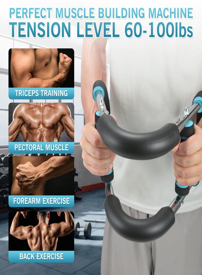 Nvhaly Twister Arm Trainer - Adjustable 60-100lbs Resistance Arm & Chest Workout Equipment for Home Gym Fitness , Arm Strengthener for Men, Power Twister Bar for Biceps, Forearm & Shoulder Training - Image 2