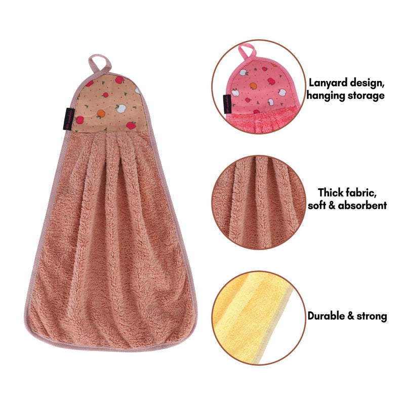 NFI essentials Microfiber Super Absorbent Set of 3 Soft Hand Towel for Kitchen Wash Basin Towel with Hangin Loop Napkin Hand Dry 40x28 cm - Image 2