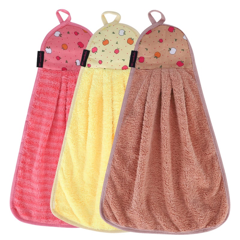 NFI essentials Microfiber Super Absorbent Set of 3 Soft Hand Towel for Kitchen Wash Basin Towel with Hangin Loop Napkin Hand Dry 40x28 cm - Image 1