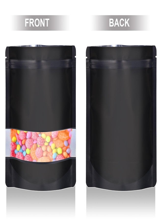 ODDIER 5.5"x7.8" 120pcs Mylar Bags for Food Storage,Smell Proof Bag with Matte Window Resealable Food Storage Bags for Small Business, Stand-up Foil Pouch Packaging Freeze Dried Candy Bag(Black) - Image 5