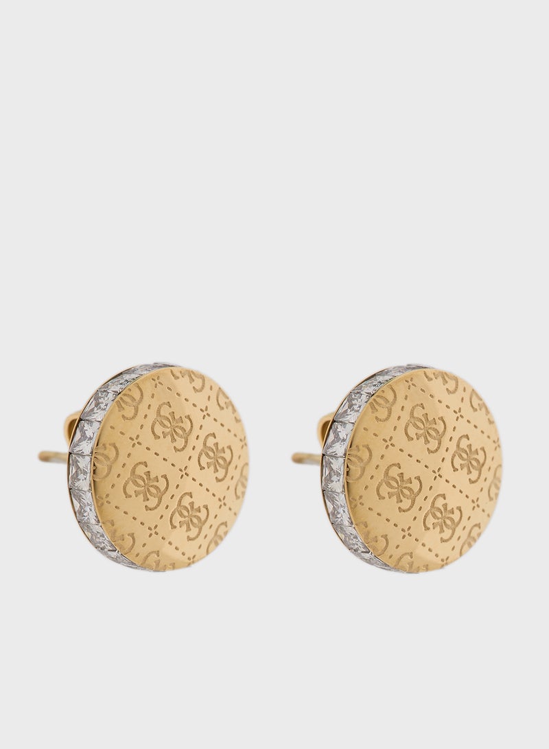 GUESS Side Crystals 4G Stud Earrings  - Image 1