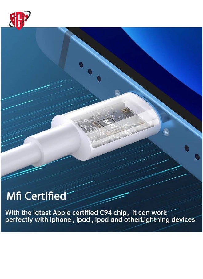 BGM - USB C Charger iPhone Charger Fast ChargingMFi Certified‘3Pack 20W Type C Wall Charger Block with 6FT Long USB C to Lightning Cable Compatible for iPhone 14Pro/13 Pro/12/12 Pro Max/11/XS Max/XS/XR/X/8 - Image 1
