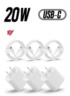 USB C Charger iPhone Charger Fast ChargingMFi Certified‘3Pack 20W Type C Wall Charger Block with 6FT Long USB C to Lightning Cable Compatible for iPhone 14Pro/13 Pro/12/12 Pro Max/11/XS Max/XS/XR/X/8