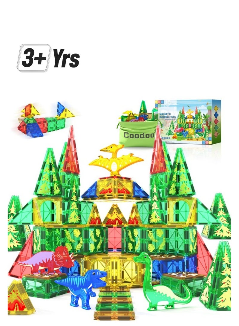 كودو ألعاب الديناصورات - مكعبات بناء مغناطيسية للأطفال الصغار - ألعاب خارجية حسية للأطفال من سن 3 سنوات فما فوق - ألعاب إبداعية للأطفال من عالم الديناصورات - Image 1