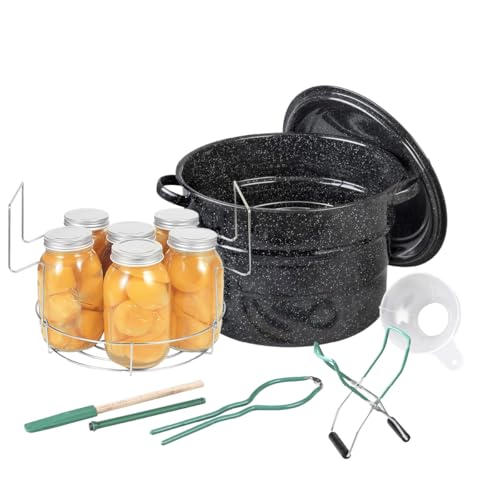 Granite Ware 8 Piece Enamelware Water bath canning Pot with Canning kit and Rack. Canning Supplies Starter Kit - Image 1