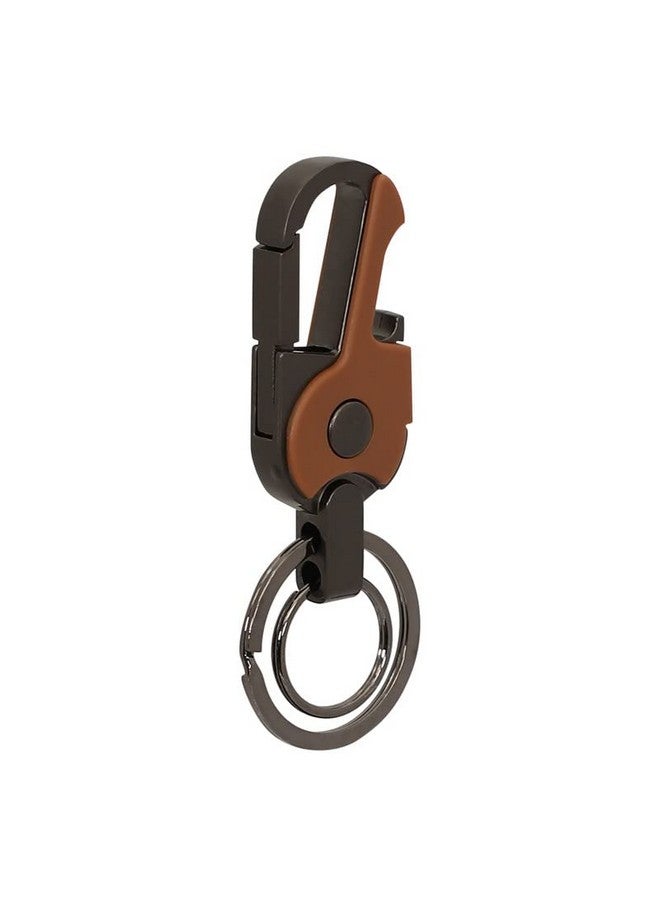 Omuda Premium and Stylish Hook Locking Metal Key Chain for Men & Women & for Gift (M-LYM18 Brown) - Image 1