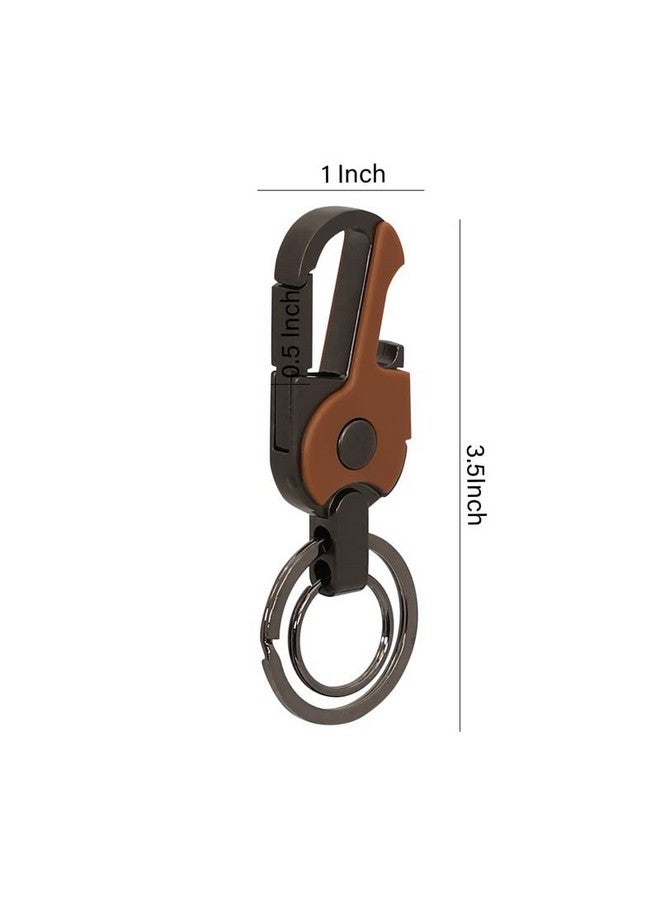 Omuda Premium and Stylish Hook Locking Metal Key Chain for Men & Women & for Gift (M-LYM18 Brown) - Image 4
