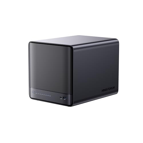 MINISFORUM Desktop NAS N5 Pro 5 Bay 128GB SSD,AMD Ryzen AI 9 HX PRO 370(12C/24T) DDR5 RAM Slots, 1*10Gbe,1*5Gbe, 2*USB4(8K), 8K HDMI,1xM.2 Slot & 2xU.2/M.2 Slots Up to 188T, Network Attached Storage - Image 1
