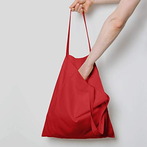 NPBAG 25 Pack 15'' X 16'' Red Cotton Tote Bags, Blank Bulk Cloth bags with 1pc of PTFE Teflon Sheet (M) - Image 2