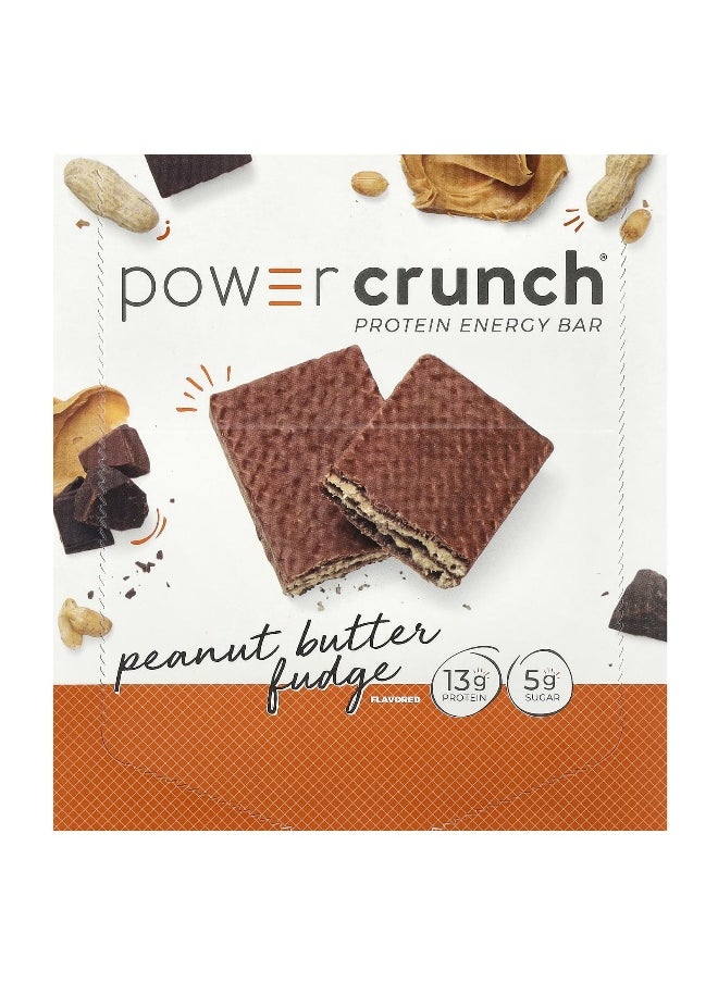 BNRG BNRG, Power Crunch® Protein Energy Bar, Peanut Butter Fudge, 12 Bars, 1.4 oz (40 g) Each 