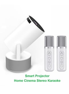 VICTGOAL Smart Portable Projector Home Cinema Stereo Karaoke Projector Dual Band WiFi6 +BT5.0 Module Rotates 180° Manual focus and Automatic Keystone Correction Technology White  - Image 1