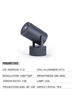 VICTGOAL Smart Portable Projector Home Cinema Stereo Karaoke Projector Dual Band WiFi6 +BT5.0 Module Rotates 180° Manual focus and Automatic Keystone Correction Technology White  - Image 4