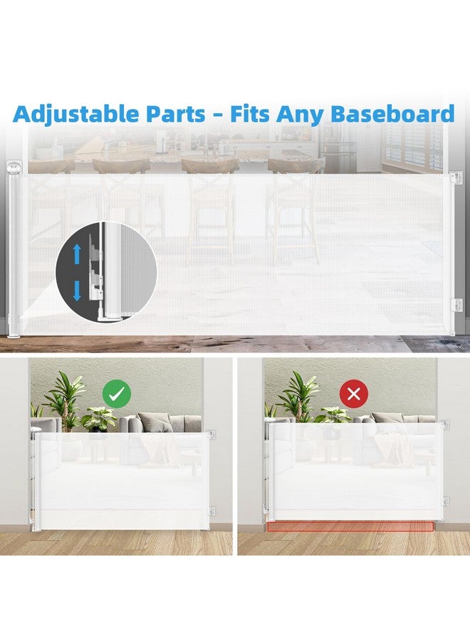 TANOSHII Punch-Free Retractable Baby Gates, 78” inches Extra Wide for Large Opening, Child Pet Safety Indoor/Outdoor Retractable Mesh Gate 34" Tall, for Doorways, Stairs, Hallways, White - Image 4