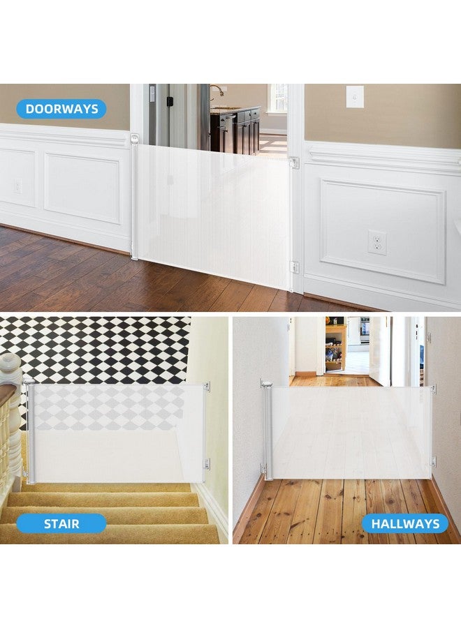 TANOSHII Punch-Free Retractable Baby Gates, 78” inches Extra Wide for Large Opening, Child Pet Safety Indoor/Outdoor Retractable Mesh Gate 34" Tall, for Doorways, Stairs, Hallways, White - Image 5