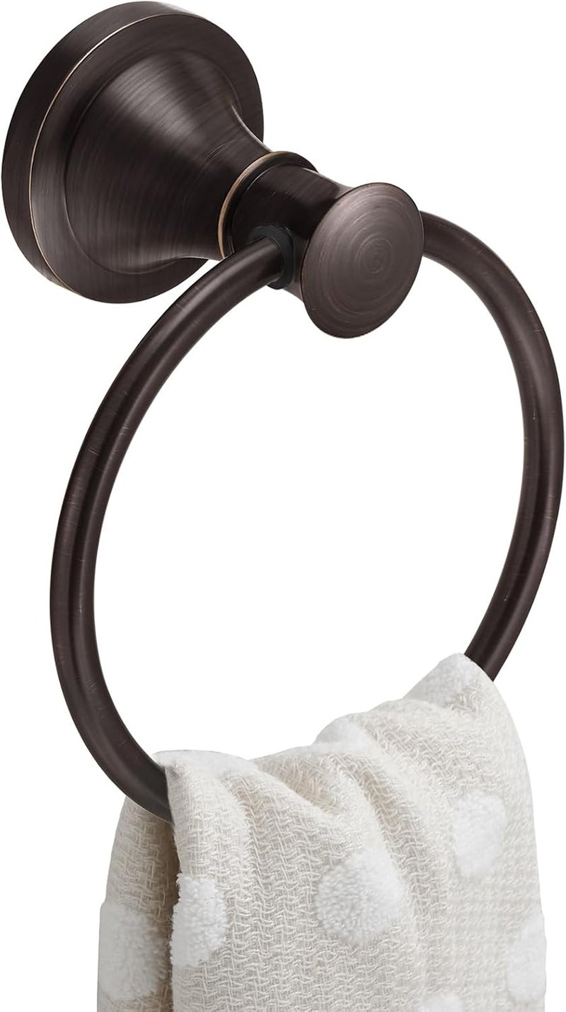 BESy Oil Rubbed Bronze Bathroom Hand Towel Ring Towel Holder, Rustproof Wall Mounted Bathroom Hardware Accessory SUS 304 Stainless Steel Towel Rack - Image 1
