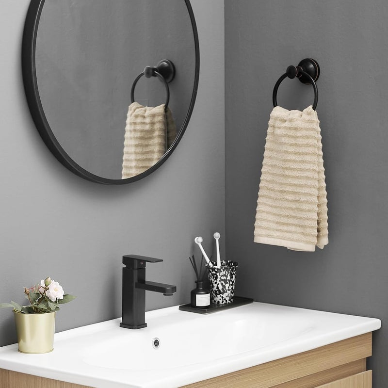BESy Oil Rubbed Bronze Bathroom Hand Towel Ring Towel Holder, Rustproof Wall Mounted Bathroom Hardware Accessory SUS 304 Stainless Steel Towel Rack - Image 3