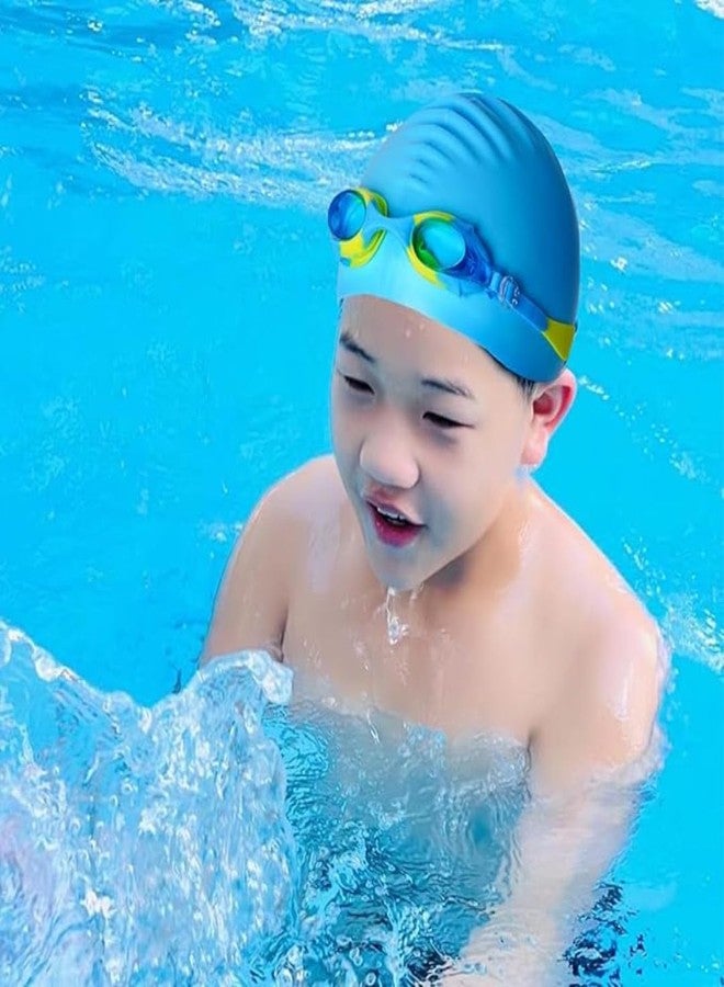 LEBAMI Swimming Kit for Kids Boys | Swim Trunks, Goggles, Swim Cap, Nose Clip, Ear Plugs | Accessories for Swimming, Water Sports (Sea Blue,6 Years-8 Years) - Image 3
