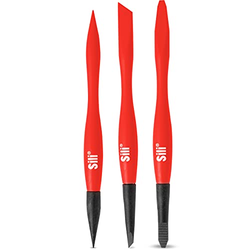 Sili Micro Glue Brush Applicator 3 Pack Set-Christmas Stocking Stuffers with Fine Tip • Chiseled Tip and Flat Tapered Tip Dual Profile Glue Brushes - Image 1