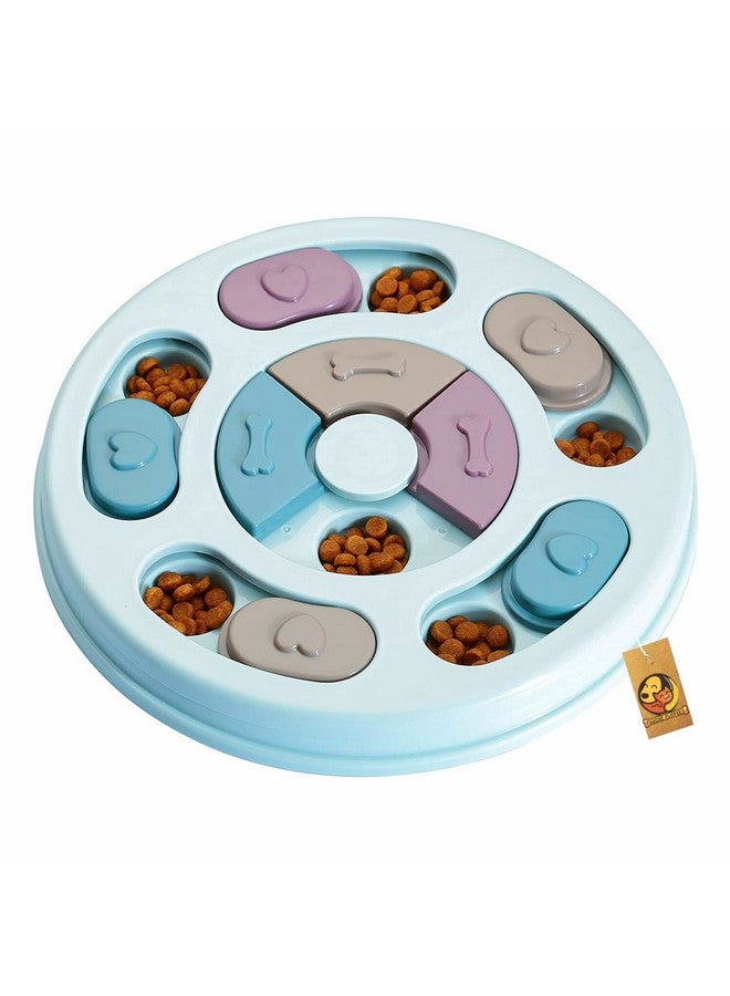 Pet Puzzle Toy For Dispensing Treats, Pet Toys Game For Training And Slow Feed, Non-Slip Feeder Designed For Dog, Puppies, Cats And Kittens (Round Shape) (Multicolour) - Image 1