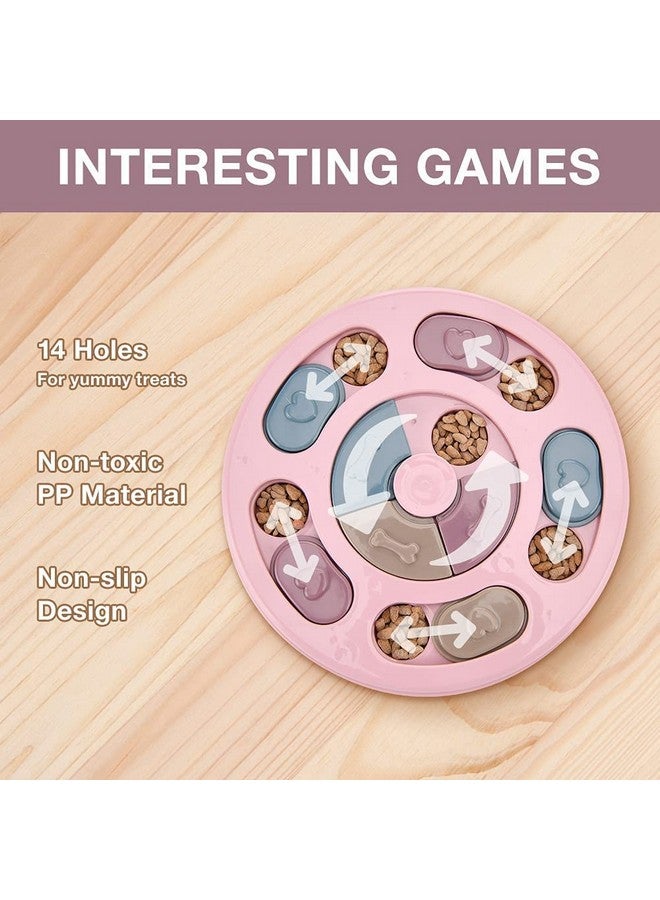 Pet Puzzle Toy For Dispensing Treats, Pet Toys Game For Training And Slow Feed, Non-Slip Feeder Designed For Dog, Puppies, Cats And Kittens (Round Shape) (Multicolour) - Image 2