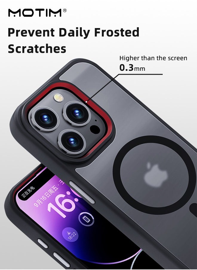 Motim - iPhone 15 Pro Max Magsafe Case, Clear Matte Magnetic Yellowing-Resistant Drop Protection Phone Case Cover, Slim Thin Anti-Scratch Hard Back Shockproof Magnetic Cover - Image 1