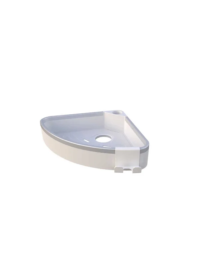 Primanova 3-Tier Plastic Venta Corner Shower Pole Caddy White and Grey 260 x 21 x 21 cm