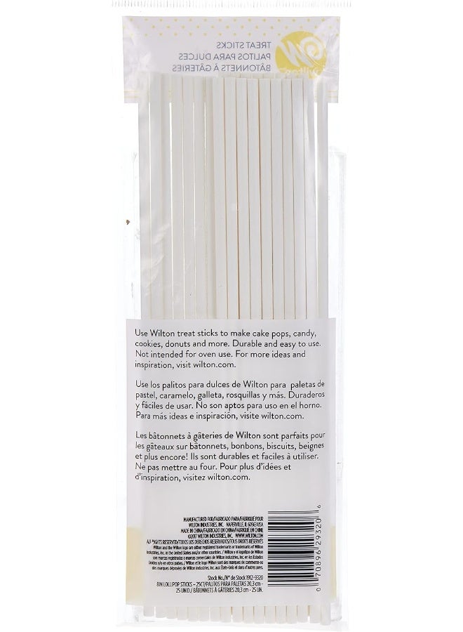 Wilton Lollipop Stick White 8 Inch Wt 1912 9320 25 Pieces S - Image 1