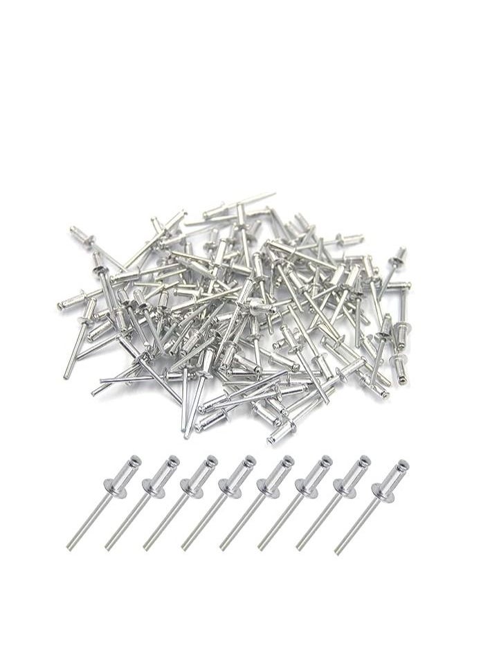 AQSON 4mm x 12mm Alloy Rivets, 100 Pack – Rivets for Metal, Blind Rivet, Dome Head Rivet, Aluminium Body and Steel Mandrel Pop Rivets for Tinplate, Metal Fastening, Leather – Push Rivets  - Image 5
