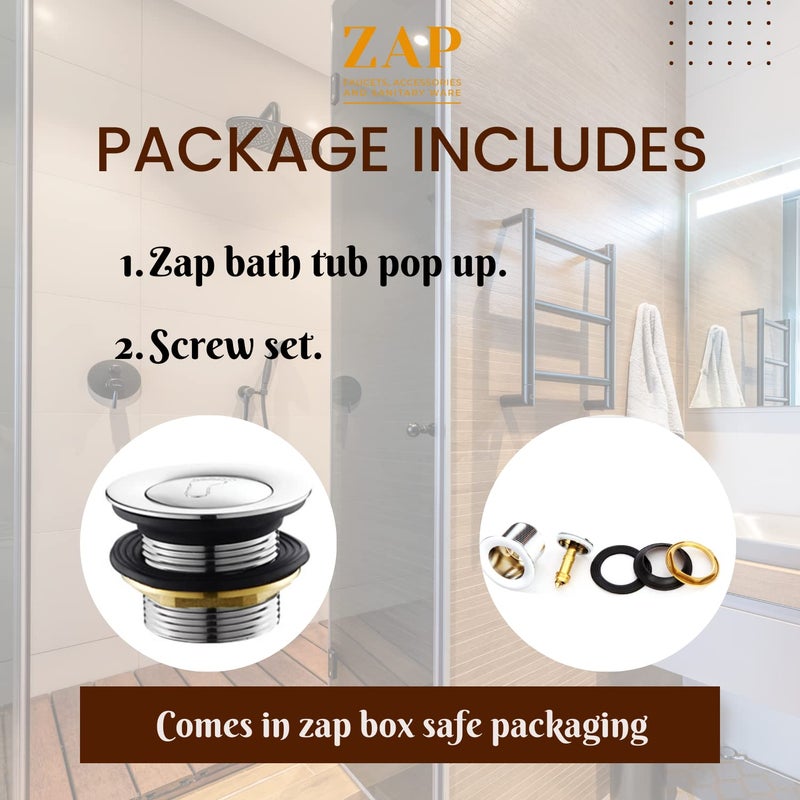Zap Bath Tub Pop Up With Screw Set1 Pc - Image 5