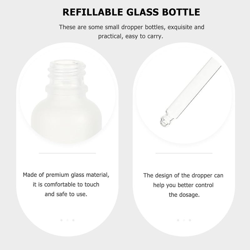 4pcs 30ml Essential Oil Bottles with Dropper Set, Frosted Glass Travel Subpackaging Containers for Cosmetic Liquid Dispensing, Portable Leakproof Bottles with Wood Grain Ring - Image 5
