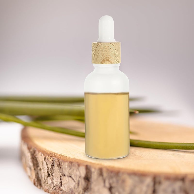 4pcs 30ml Essential Oil Bottles with Dropper Set, Frosted Glass Travel Subpackaging Containers for Cosmetic Liquid Dispensing, Portable Leakproof Bottles with Wood Grain Ring - Image 4