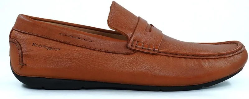 هاش بابيز Tan Leather Slip-On Shoes