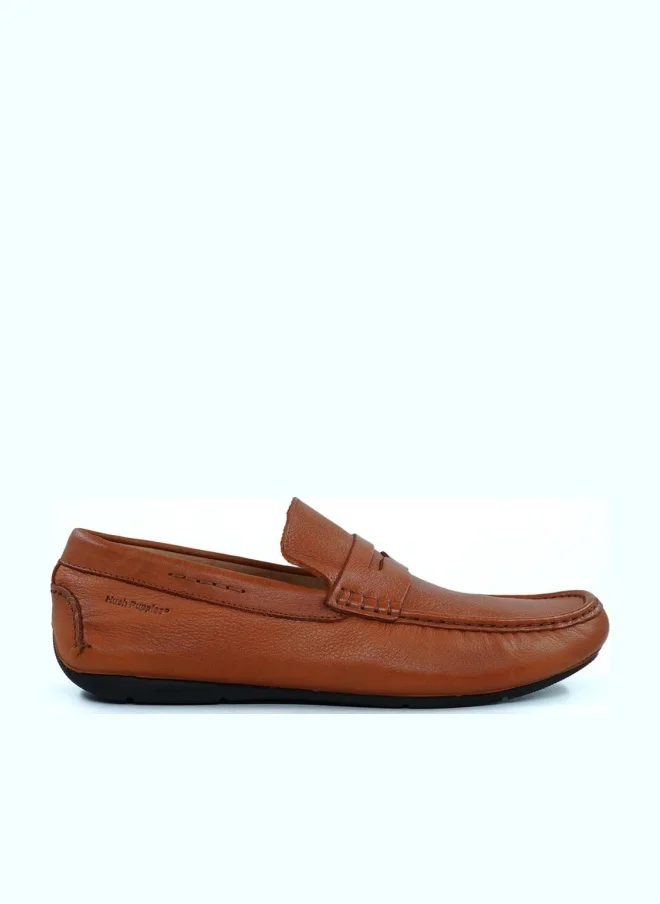 هاش بابيز Tan Leather Slip-On Shoes