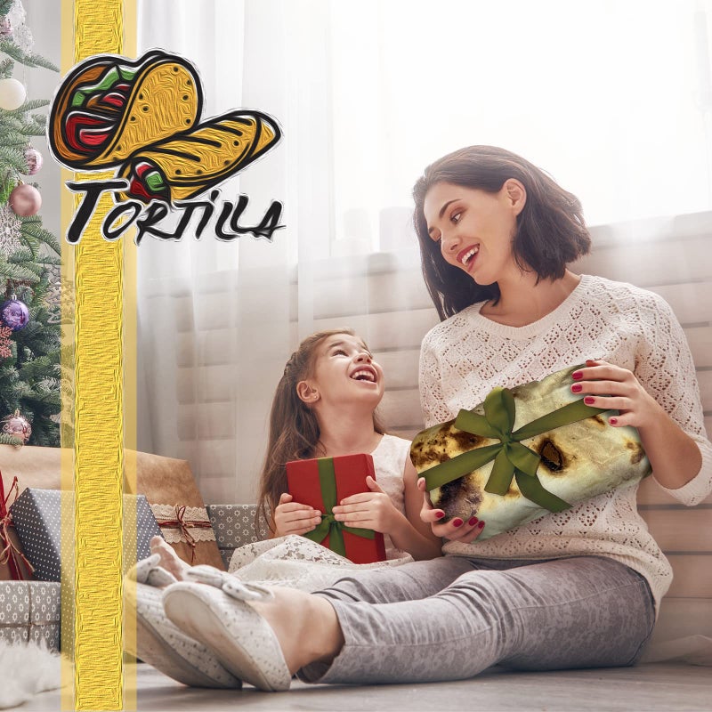 Bcareself Tortilla Blanket Adult Size Giant Double Sided for Kids Funny Realistic Food Personalized Throw Blanket Novelty Gift for Everyone 300 GSM Soft Flannel 60 inches Yellow - Image 3