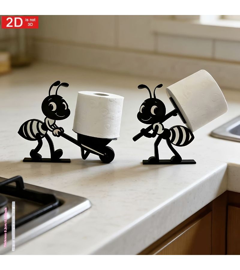2 Pair Black Ant Shape Tissue Box Holder Creative Bathroom Kitchen Napkin Storage Stand Stable Non Slip Decorative Organizer - Image 1