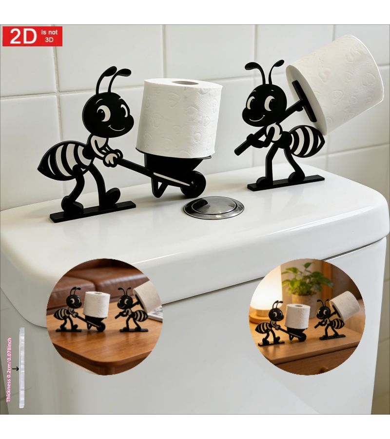 2 Pair Black Ant Shape Tissue Box Holder Creative Bathroom Kitchen Napkin Storage Stand Stable Non Slip Decorative Organizer - Image 3