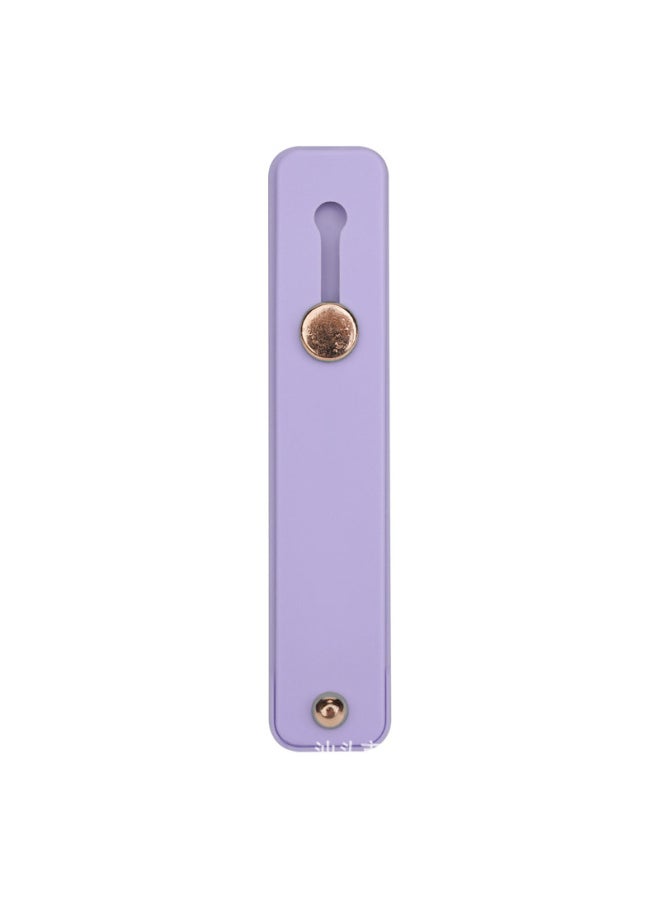 Generic Silicone Mobile Phone Ring Bracket Solid Color Push-pull Mobile Phone Back Sticker Silicone Push-pull Live Lazy Stand-Color:Purple-Style:K167 Bare Metal  - Image 1