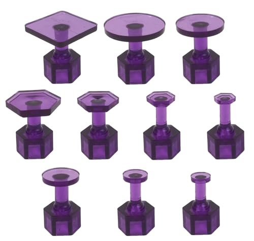 Hyamass Dent Puller Tabs10Pcs Car Body Dent Removal Pulling TabsPaintless Dent Repair Tool Ice Suction Cup Glue Tabs for Automobile Dent Repair Hail Damage Removal Tools Purple - Image 1