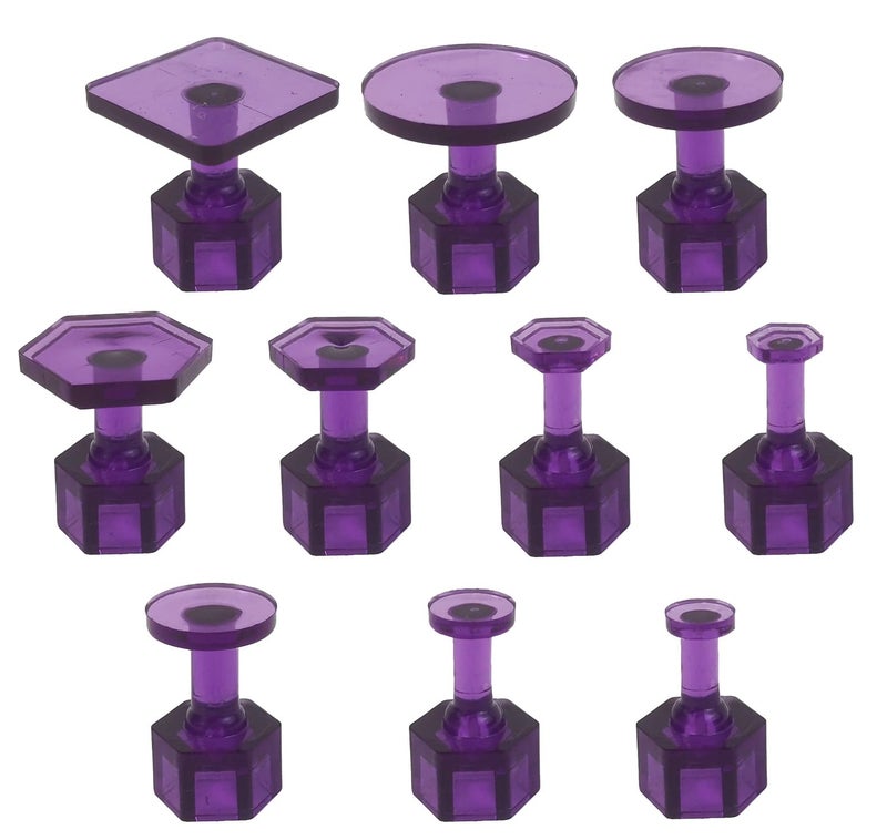 Hyamass Dent Puller Tabs10Pcs Car Body Dent Removal Pulling TabsPaintless Dent Repair Tool Ice Suction Cup Glue Tabs for Automobile Dent Repair Hail Damage Removal Tools Purple - Image 3