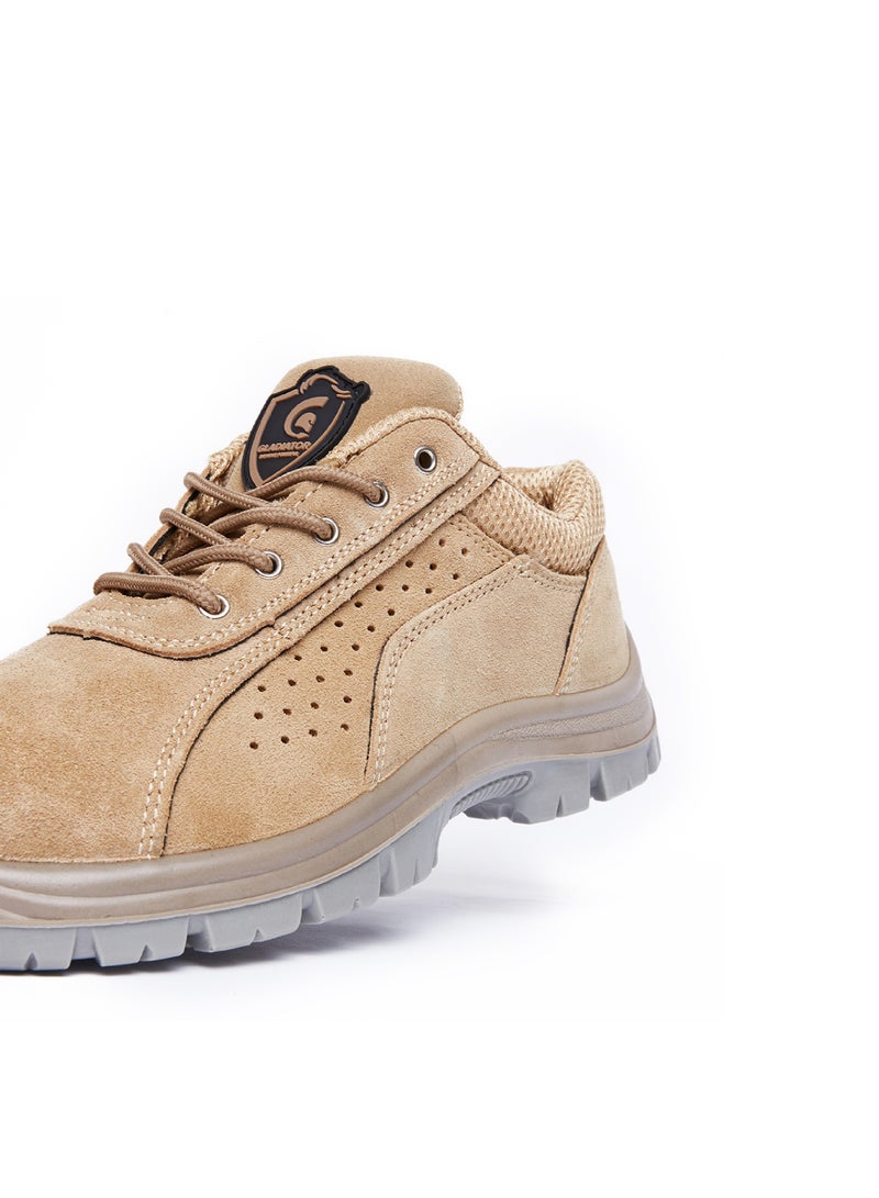 Gladiator 6037 Men’s Steel Toe Suede Safety Shoes, Camel/Beige, EX S1P, Low Ankle, Lace-Up - Image 4