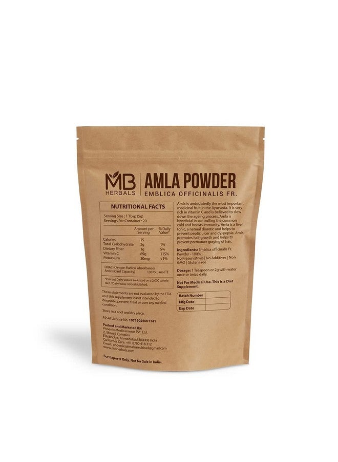 MB Herbals 100% Natural (Seedless) Amla Powder 100 gr (Emblica Officinalis) | For Hair Care | Skin care - Image 2