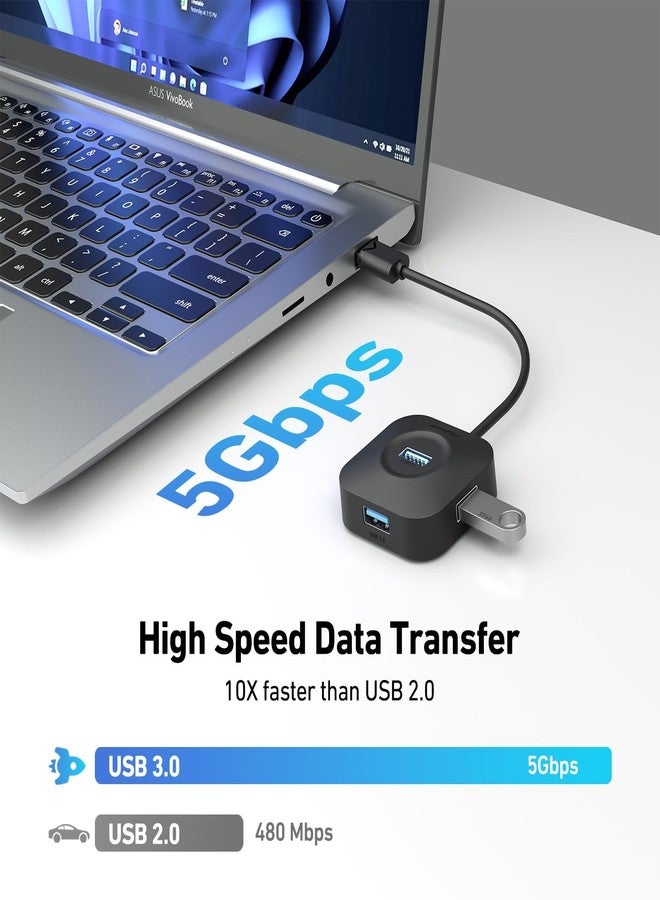 BENFEI USB 3.0 Hub, 4 Ports USB A Splitter Ultra Compact for Mouse, Keyboard, Flash Drive, U Disk, Printer Compatible with Laptop, Desktop PC, Xbox, PS5, and More - Image 4