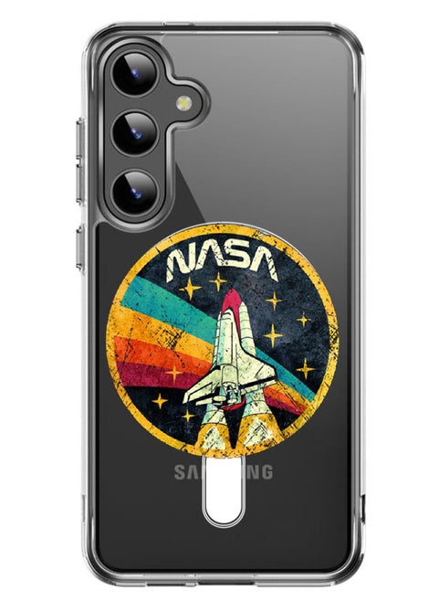 Magnetic Case for Samsung Galaxy S24 6.2-inch Compatible with MagSafe Wireless Charging, Shockproof Phone Bumper Cover Nasa 2