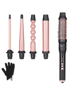 General All-in-one Temperature Control Curl Comb 5-in-1 Curling Iron Large Wave Iron Simple and Easy to Understand British Plug  - Image 1