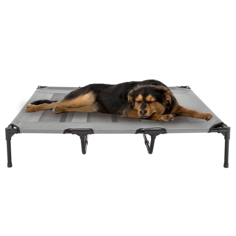 Elevated Dog Bed 48x355Inch Portable Pet Bed with NonSlip Feet IndoorOutdoor Dog Cot or Puppy Bed for Pets up to 110lbs by PETMAKER Gray