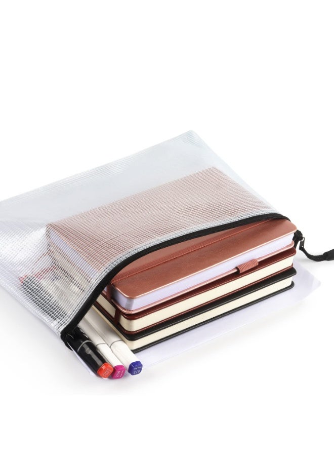 12 Pcs A5 Plastic Wallets Folder, A5 Clear PVC Mesh Zip Wallets, Zipped File Bags, Ziplock Bags Zipper Document Folder Bag - Image 5