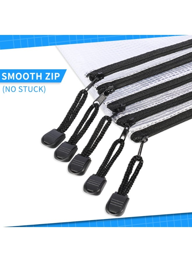 12 Pcs A5 Plastic Wallets Folder, A5 Clear PVC Mesh Zip Wallets, Zipped File Bags, Ziplock Bags Zipper Document Folder Bag - Image 4
